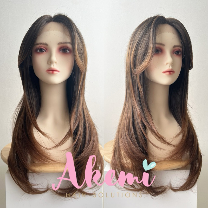 Jual LACE FRONT WIG AKEMI CURTAIN BANGS LURUS LAYER 60cm Wig