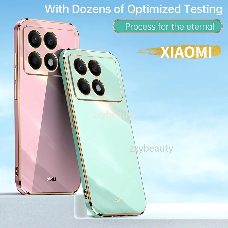 Jual Casing Xiaomi Poco X6 Pro 5G Silikon Plating List Gold Tali