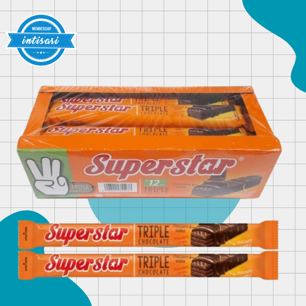 Jual Wafer Superstar Triple Choco Wafer 18gr ISI 12pcs PAK Shopee