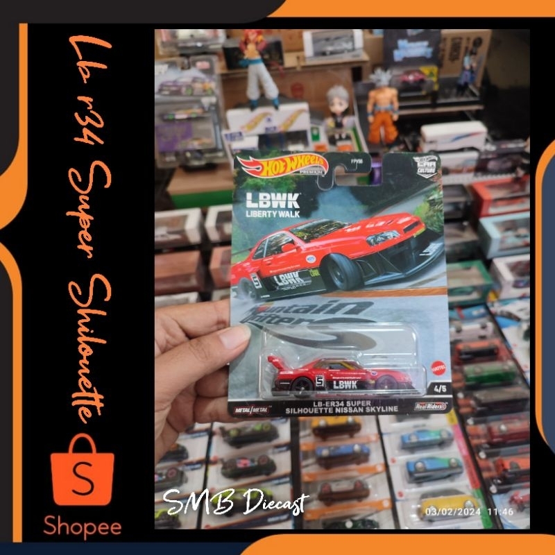 Jual HOT WHEELS LB ER34 SUPER SILHOUETTE NISSAN SKYLINE JAPAN STIKER