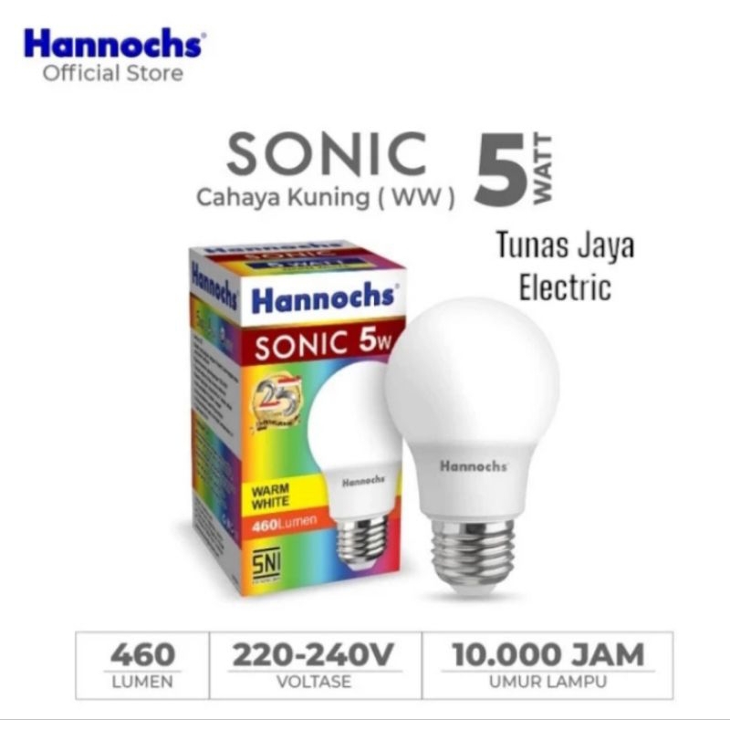 Jual HANNOCHS SONIC Lampu LED Bohlam 5 Watt GARANSI 1 Tahun Shopee