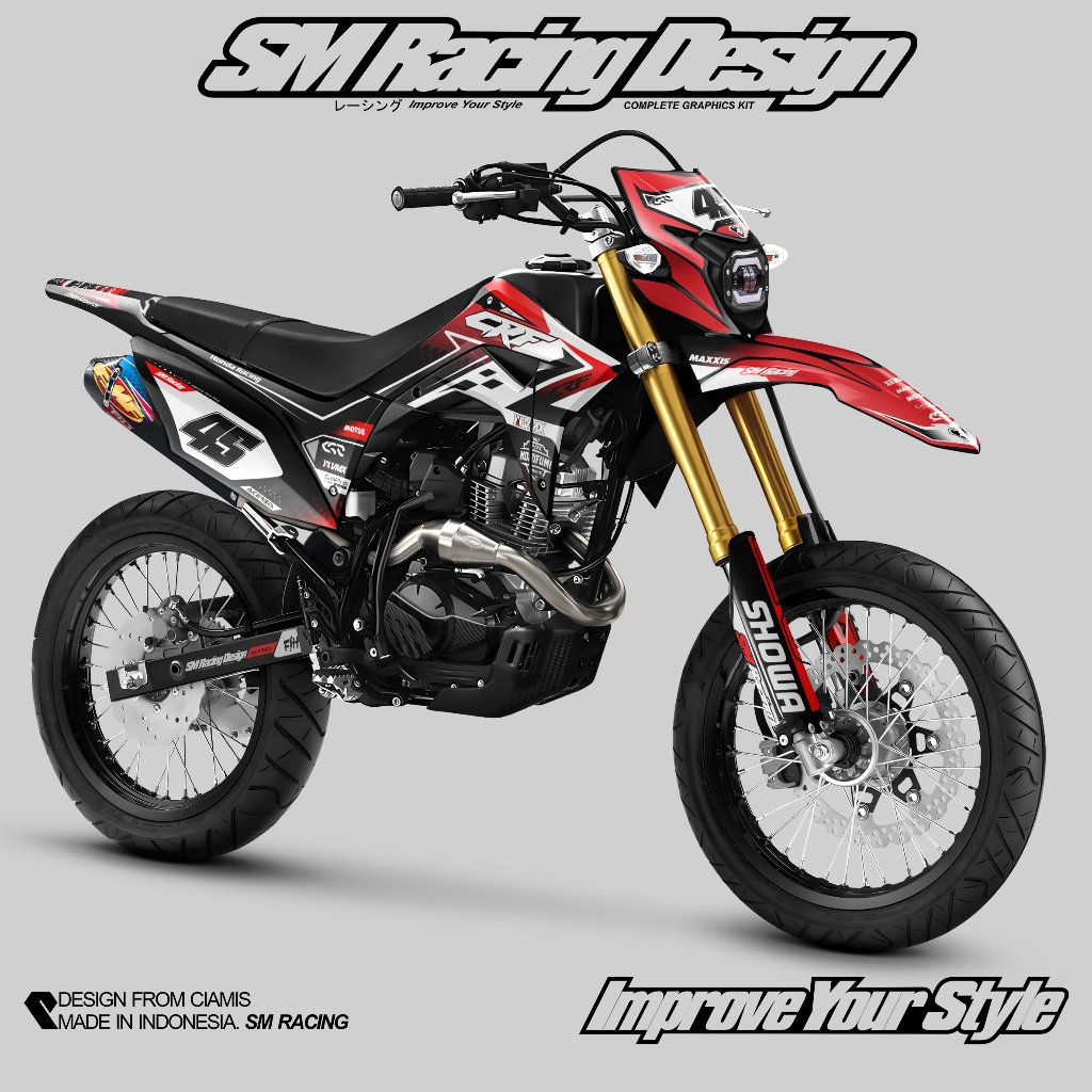 Jual Decal Stiker Crf L Full Body Terbaru Warna Merah Putih Hitam