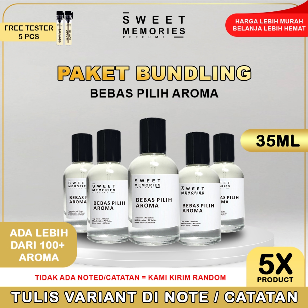 Jual SWEET MEMORIES PAKET BUNDLING 5 PCS Parfum Wanita Dan Pria Aroma