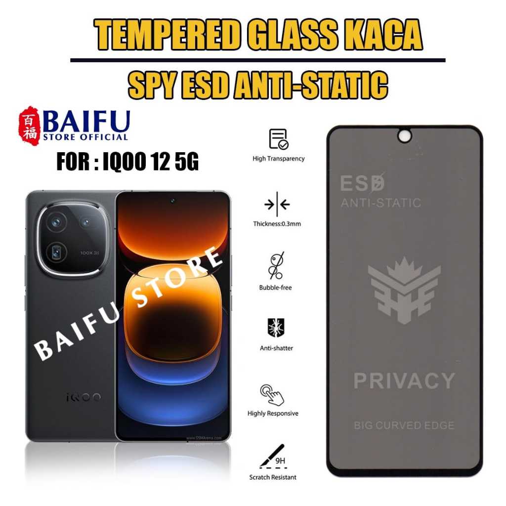 Jual Tempered Glass Full Cover Anti Static SPY PRIVACI ANTI INTIP Full