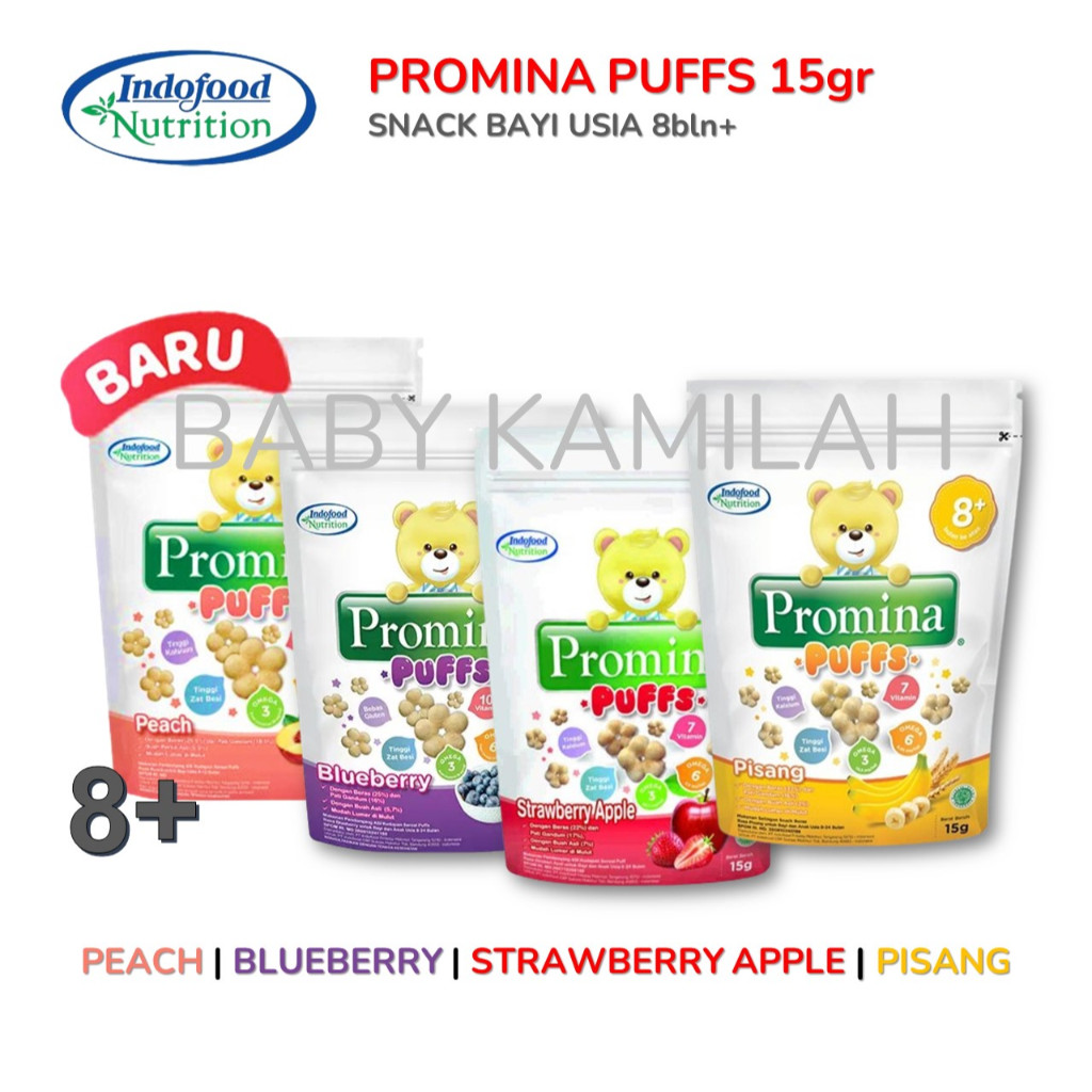 Jual Promina PUFF 15gr Cemilan Bayi Rasa Strawberry Apple Pisang