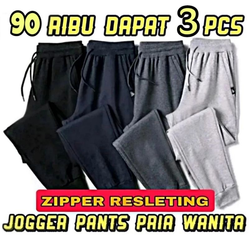 Jual Jogger Premium Promo 100rb Dapat 3pcs Celana Joger Pria Wanita