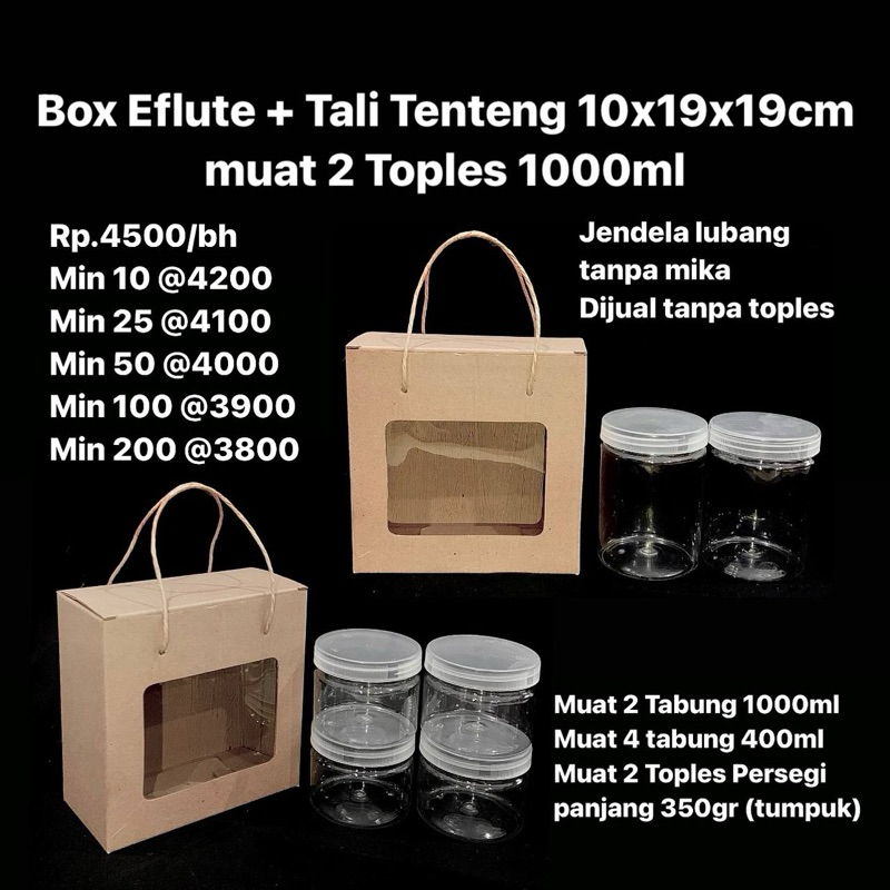 Jual Box Eflute Tali Tenteng X X Cm Muat Toples Tabung Ml