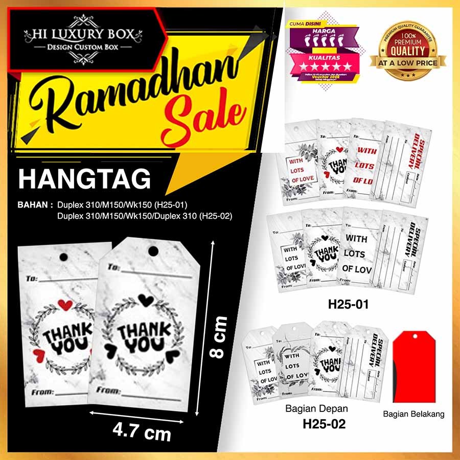 Jual Hang Tag Label Baju Hangtag Baju Duplex Kraft Murah 4