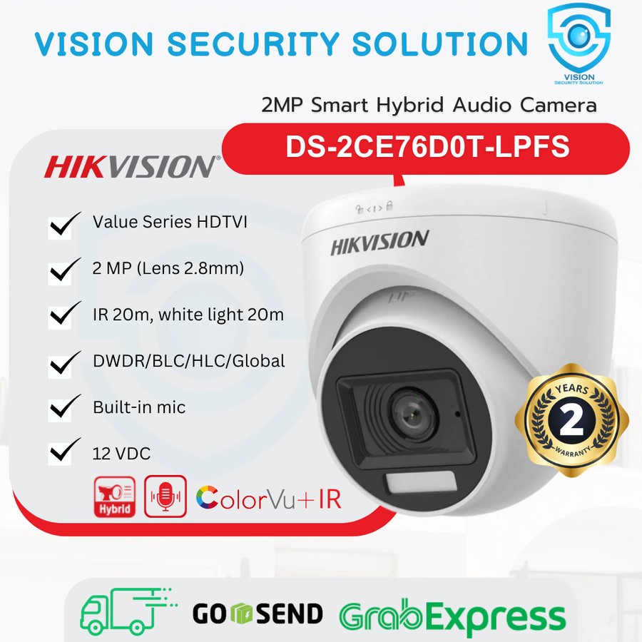 Jual Kamera Cctv Turbo Hd Hikvision Indoor Mp Ds Ce D T Lpfs Audio