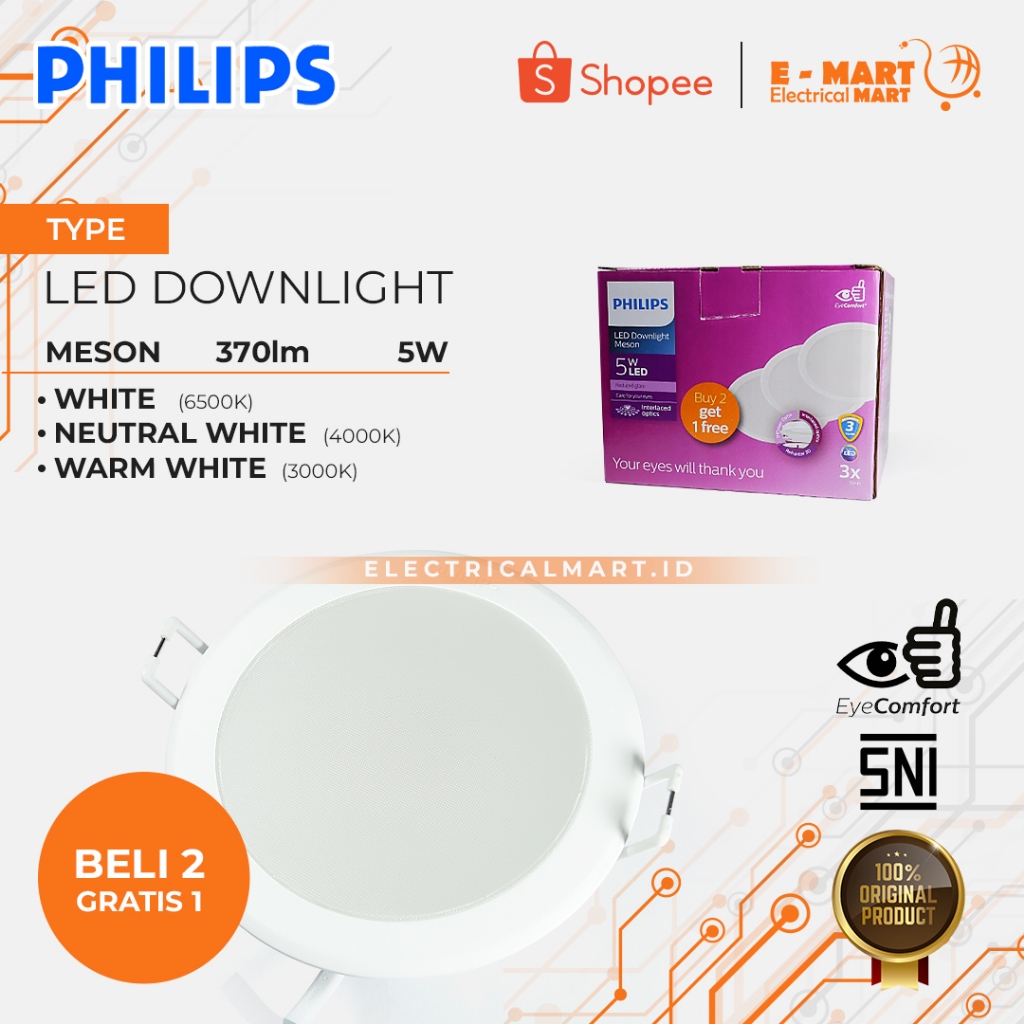 Jual Gratis Philips Downlight Led Meson All Variant