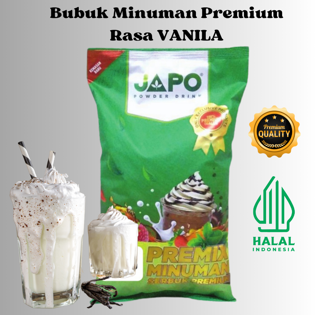 Jual 1 Kg PREMIUM POWDER DRINK RASA VANILA ORIGINAL MERK JAPO 1 KG