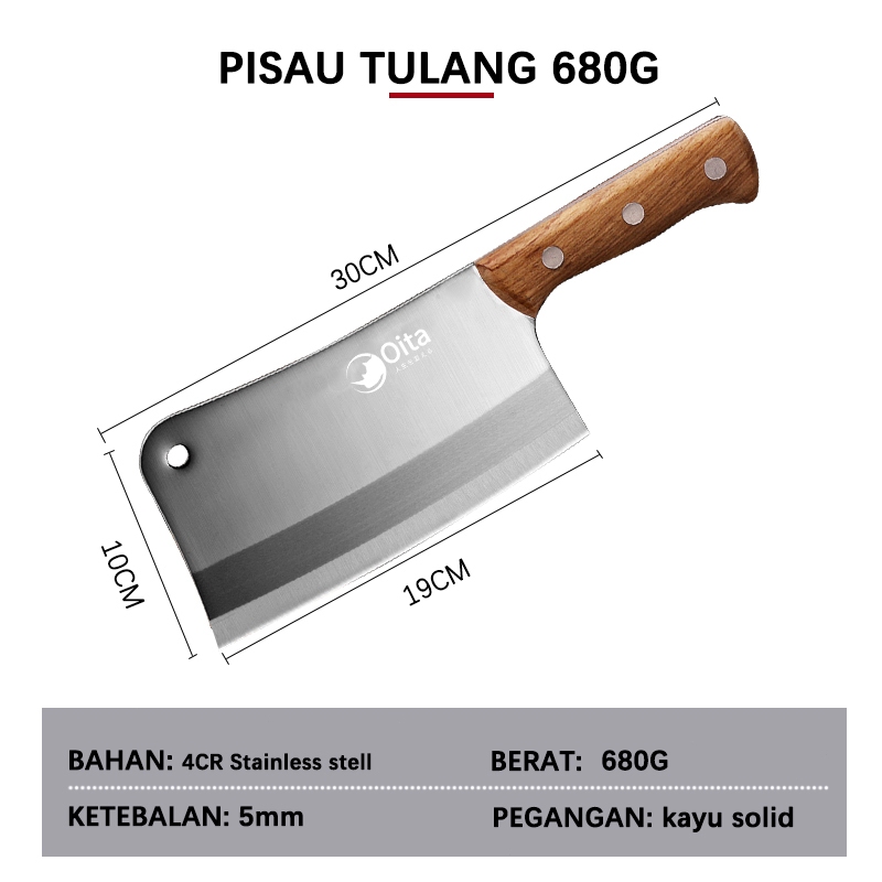 Jual Pisau Dapur Kg Jumbo Professional Super Tajam Chef Knife Golok