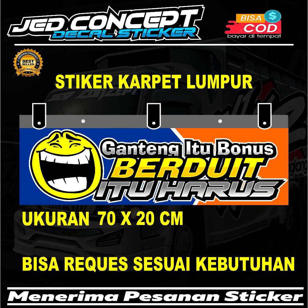 Jual Stiker Karpet Lumpur Truk All Pickup Ganteng Itu Bonus Berduit Itu