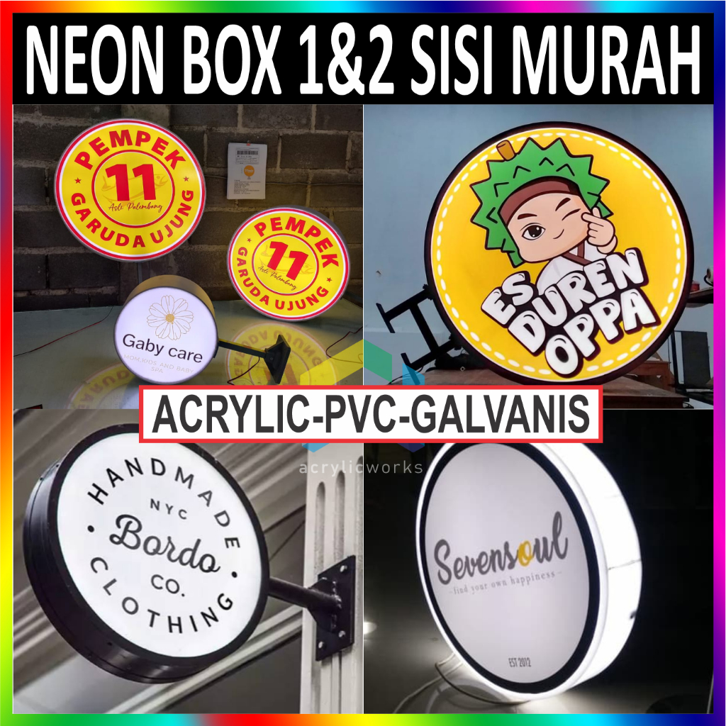 Jual Neon Box Bulat Sisi Cm Cm Small Size Nyala High