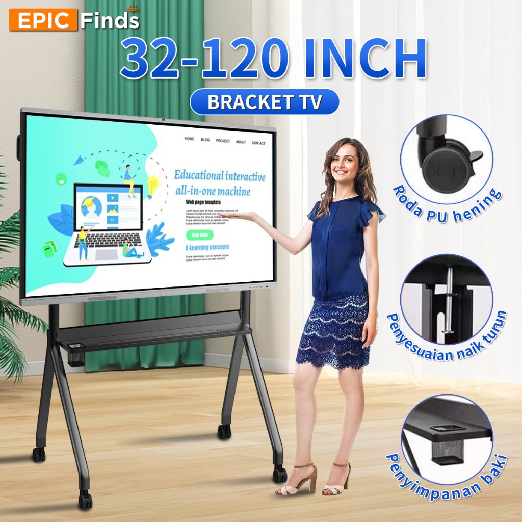 Jual Epic Finds Bracket TV LED 32 120 Inci Dengan Tray Stand TV Beroda