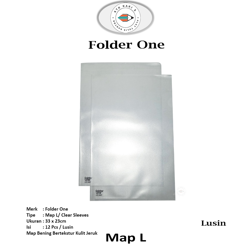 Jual Folder One Map L Clear Sleeve Holder F Cpp Kulit Jeruk