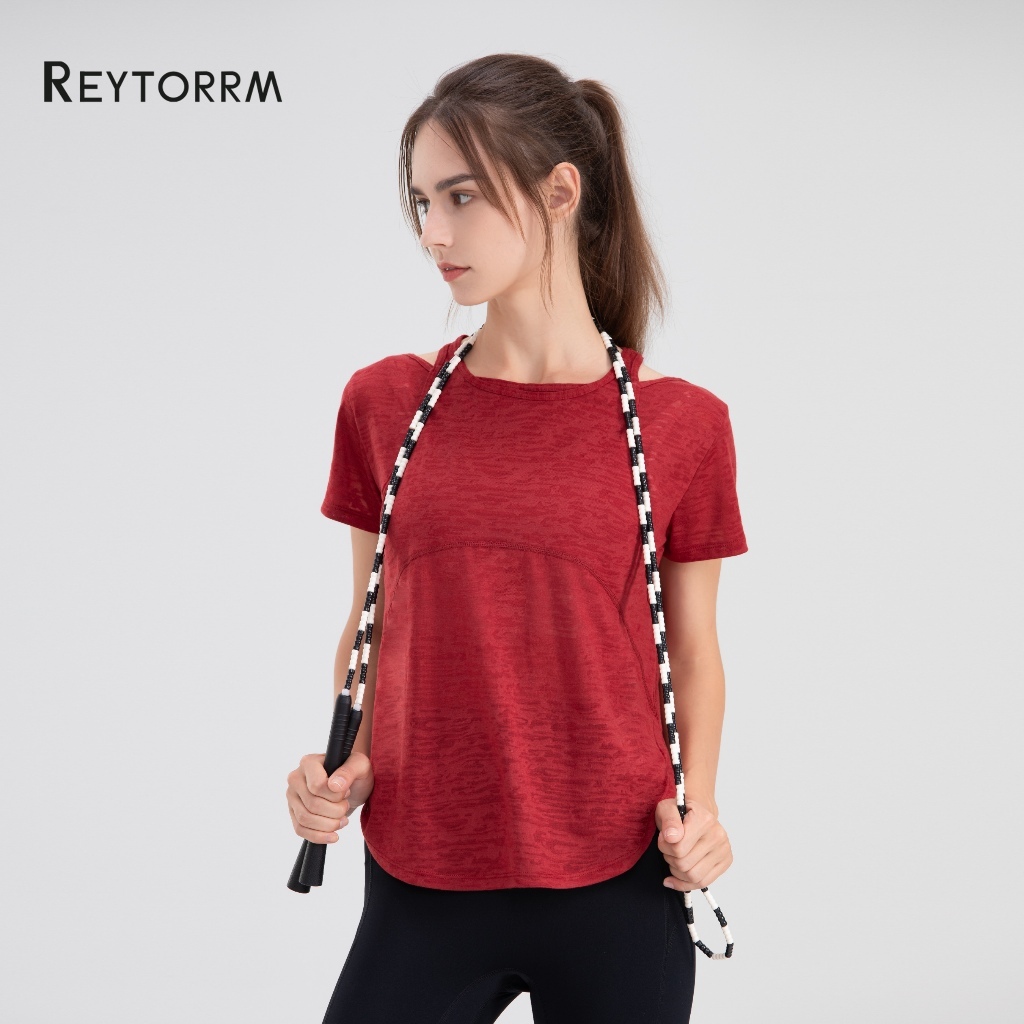 Jual Reytorrm Baju Lengan Pendek Wanita Olahraga Kaos Sport Gym Yoga