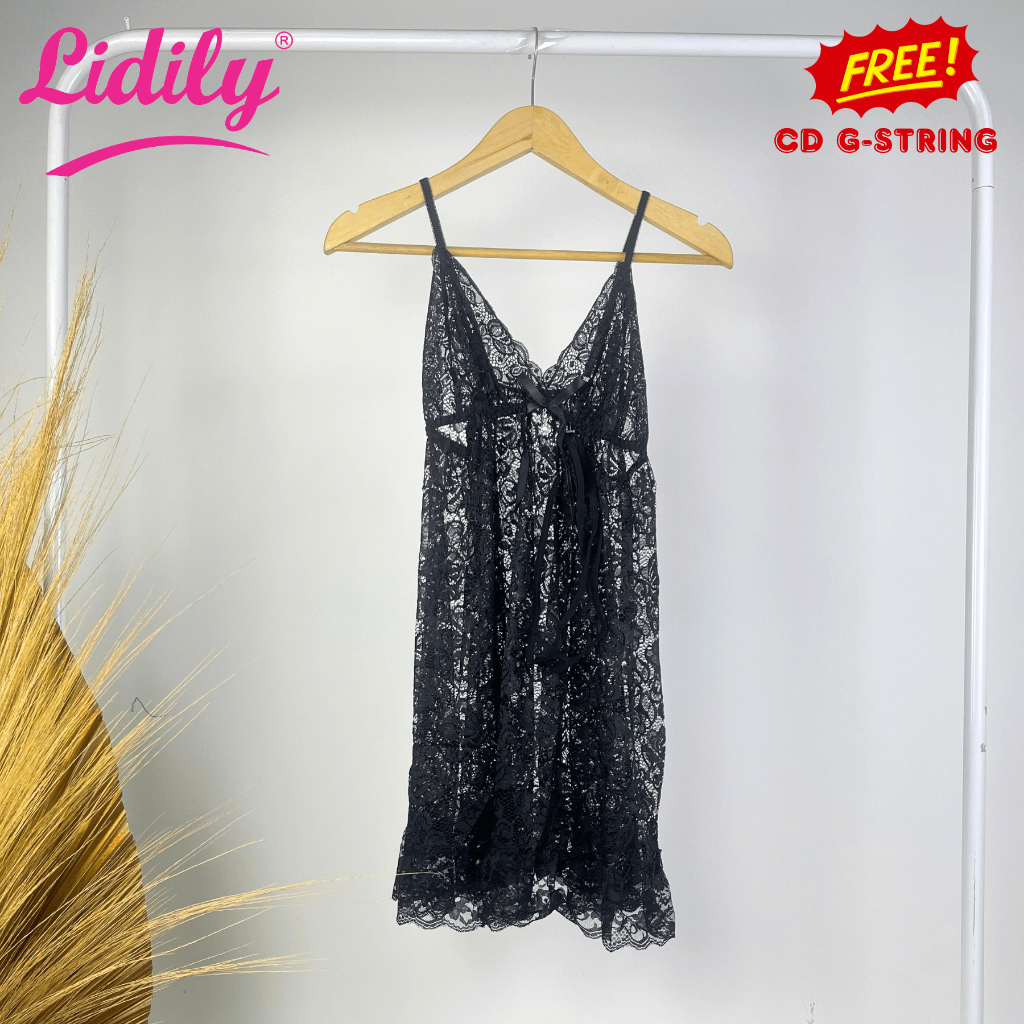 Jual Lidily FREE G STRING Lingerie Dress Sexy Baju Tidur Wanita