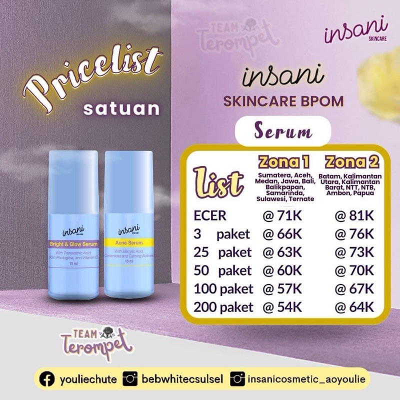 Jual Insani Skincare Paket Dokter Klinik Glow Acne Shopee Indonesia