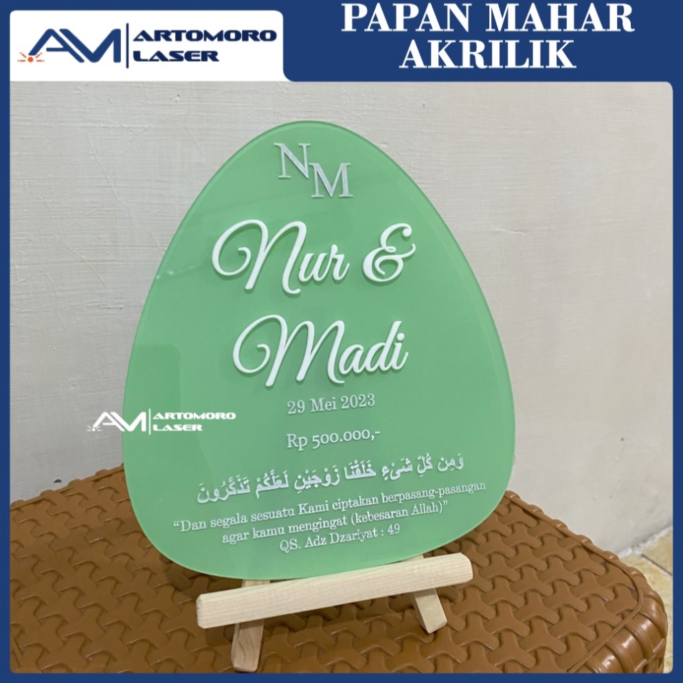 Jual Art I J Papan Mahar Pernikahan Akrilik Hiasan Seserahan Custom