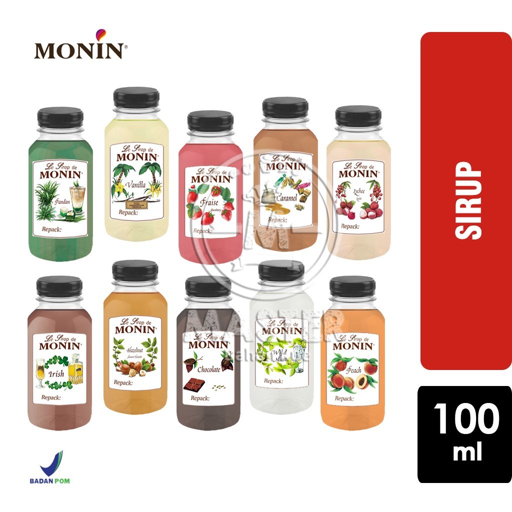 Jual Sirup Monin Repack Syrup Monin All Varian Botol Plastik 100ml