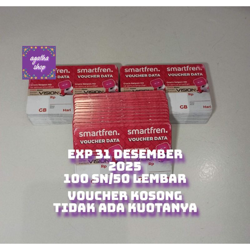 Jual Voucher Kosong Smartfren Exp Per Sn Lembar Shopee