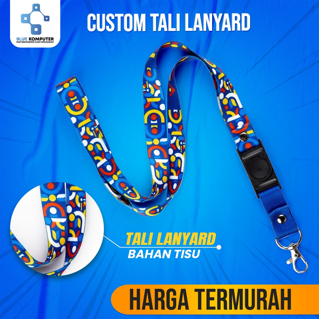 Jual Lanyard Custom Digital Print Tali Gantungan Id Card Satuan