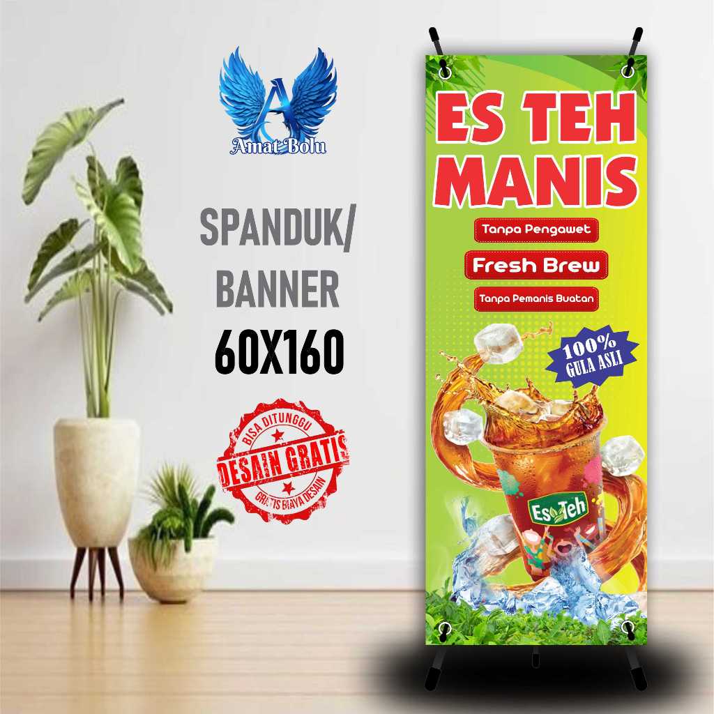 Jual Cetak Banner Cetak Spanduk Es Teh Manis Freshbrew Ukuran X