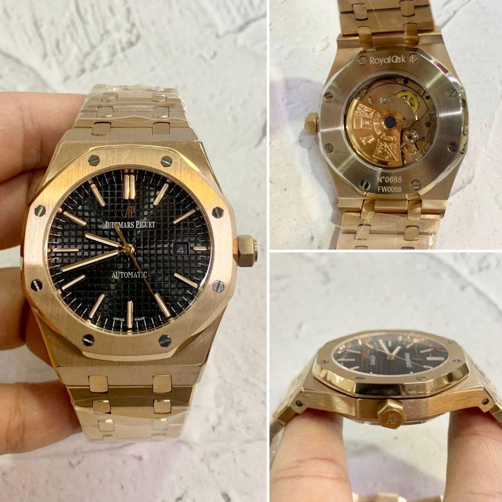 Jual Keraton Jam Tangan Pria Audemars Piguet Ultrathin Rose Gold Black