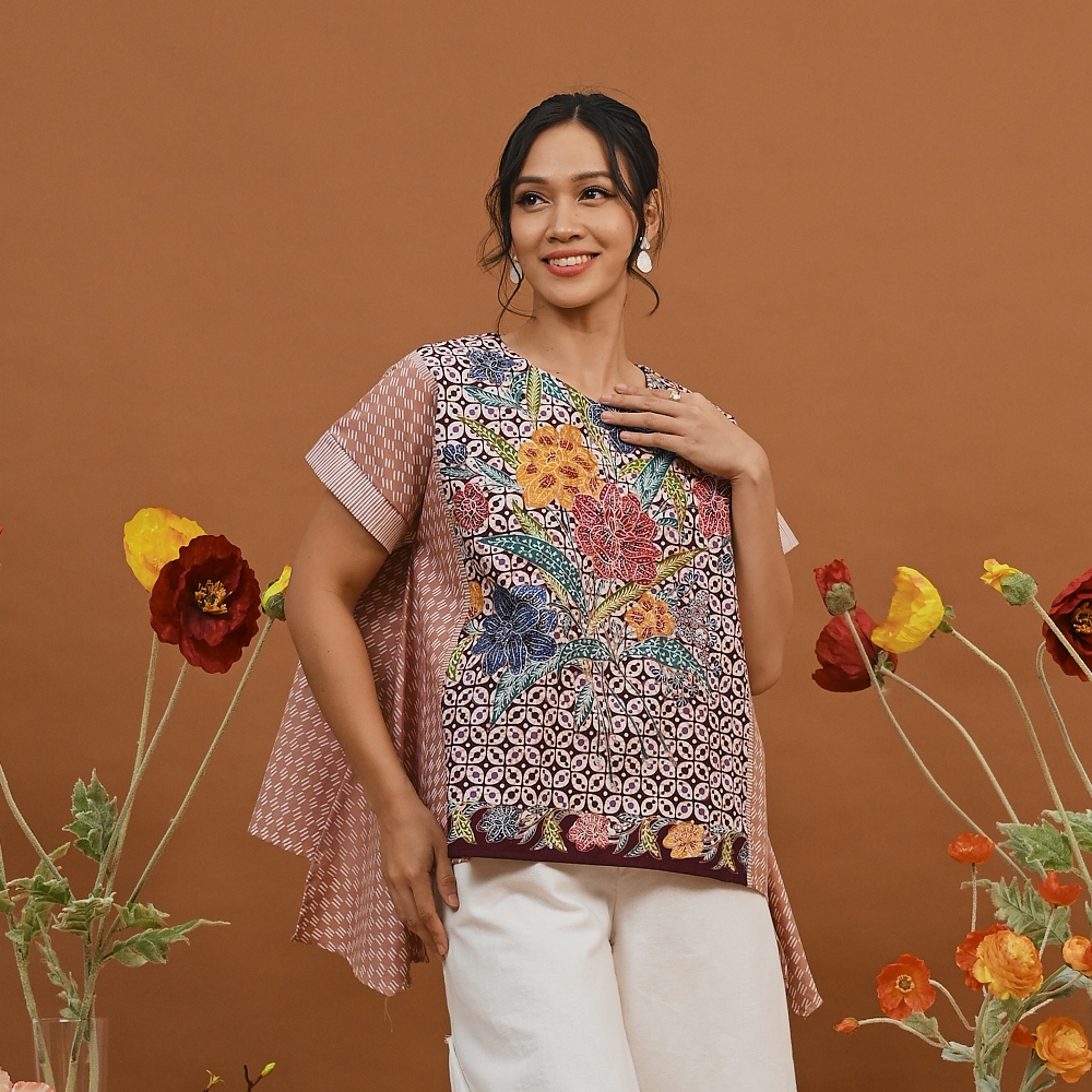 Jual Nona Rara Mampang Encim T Baju Kerja Blouse Batik Wanita