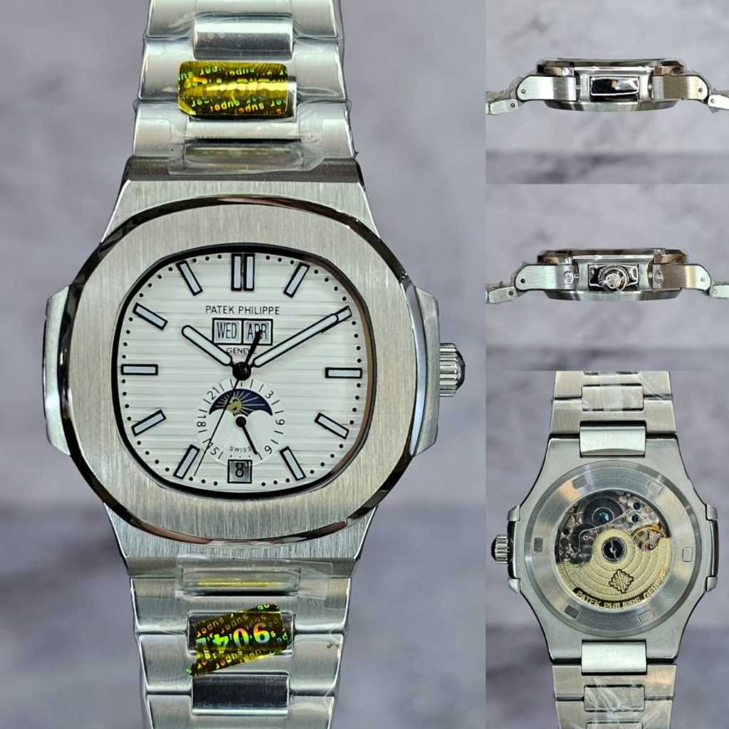 Jual Keraton Jam Tangan Pria Patek Philippe Nautilus Gmt Silver White