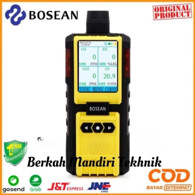 Jual Gas Detector Bosean K 600 H2S O2 CO LEL Hydrogen Sulfide Monitor