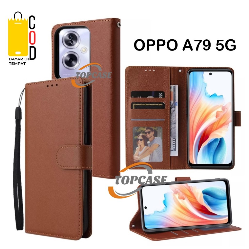 Jual FLIP CASE OPPO A79 5G LEATHER FLIP COVER KULIT UNTUK OPPO A79 5G