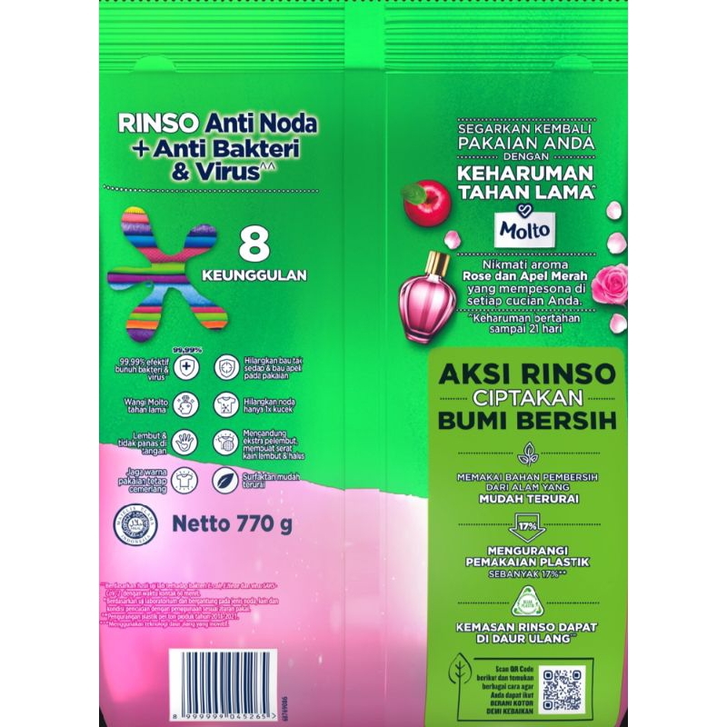 Jual Rinso Molto Detergen Bubuk Anti Noda Japanese Peach G Shopee