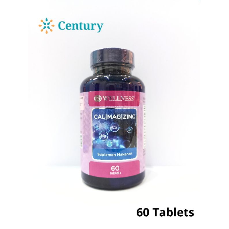 Jual Wellness Cal Mag Zinc Isi 60 Tablet Kalsium Vitamin D Suplemen