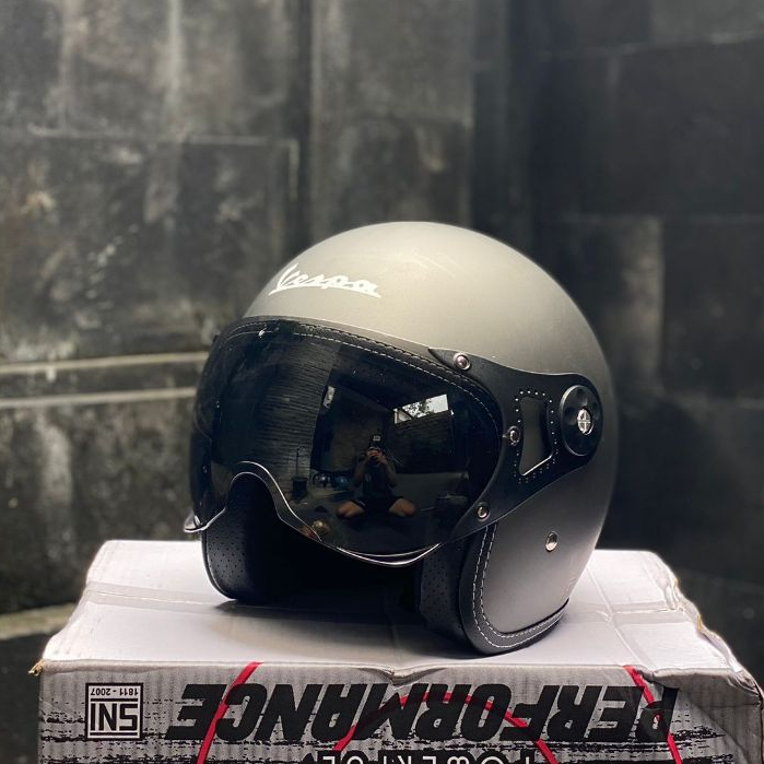 Jual Helm Vespa Retro Italian Flag Putih Xential White Dan Putih