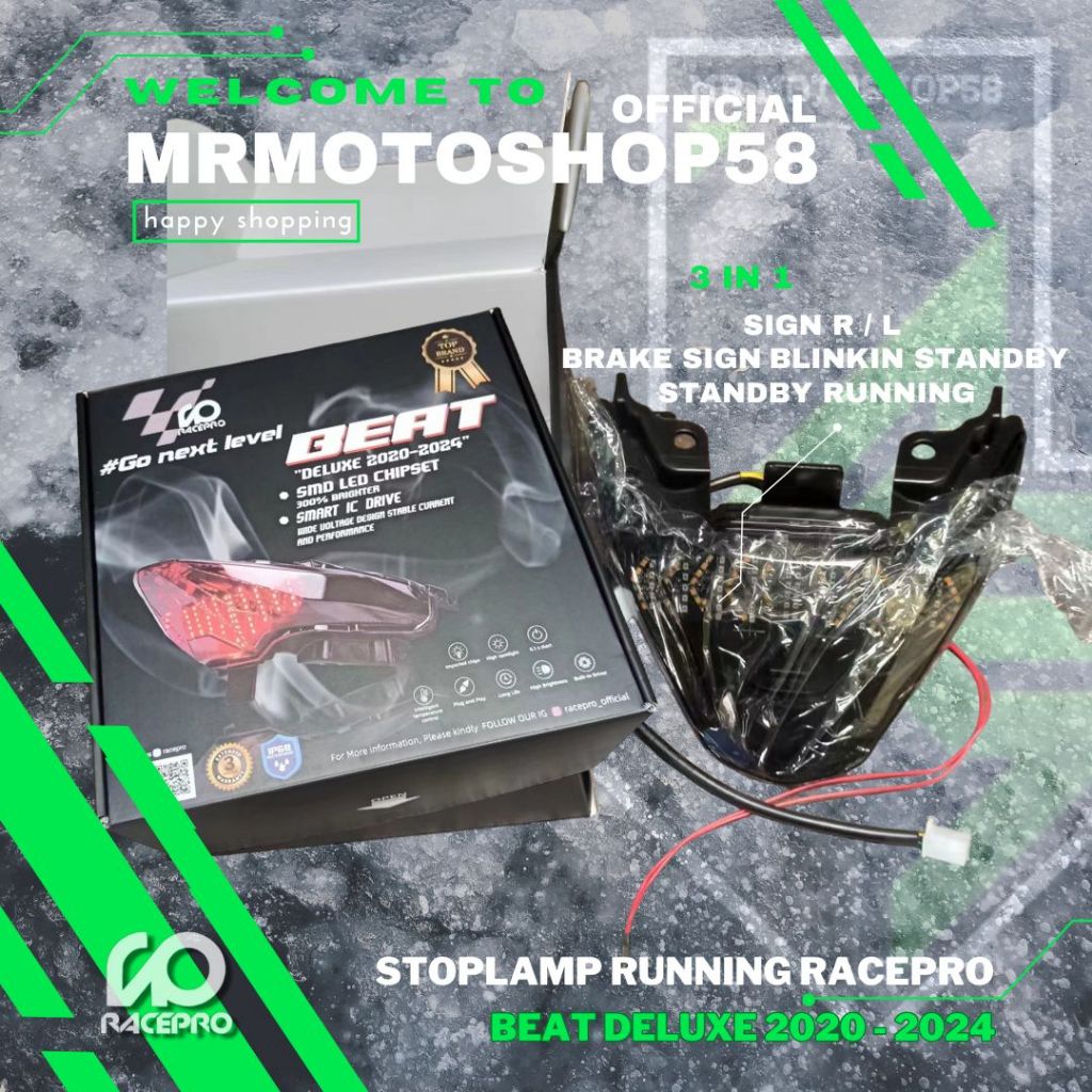 Jual Stoplamp Running 3 IN1 RACEPRO Beat Deluxe Beat Street Beat Eco