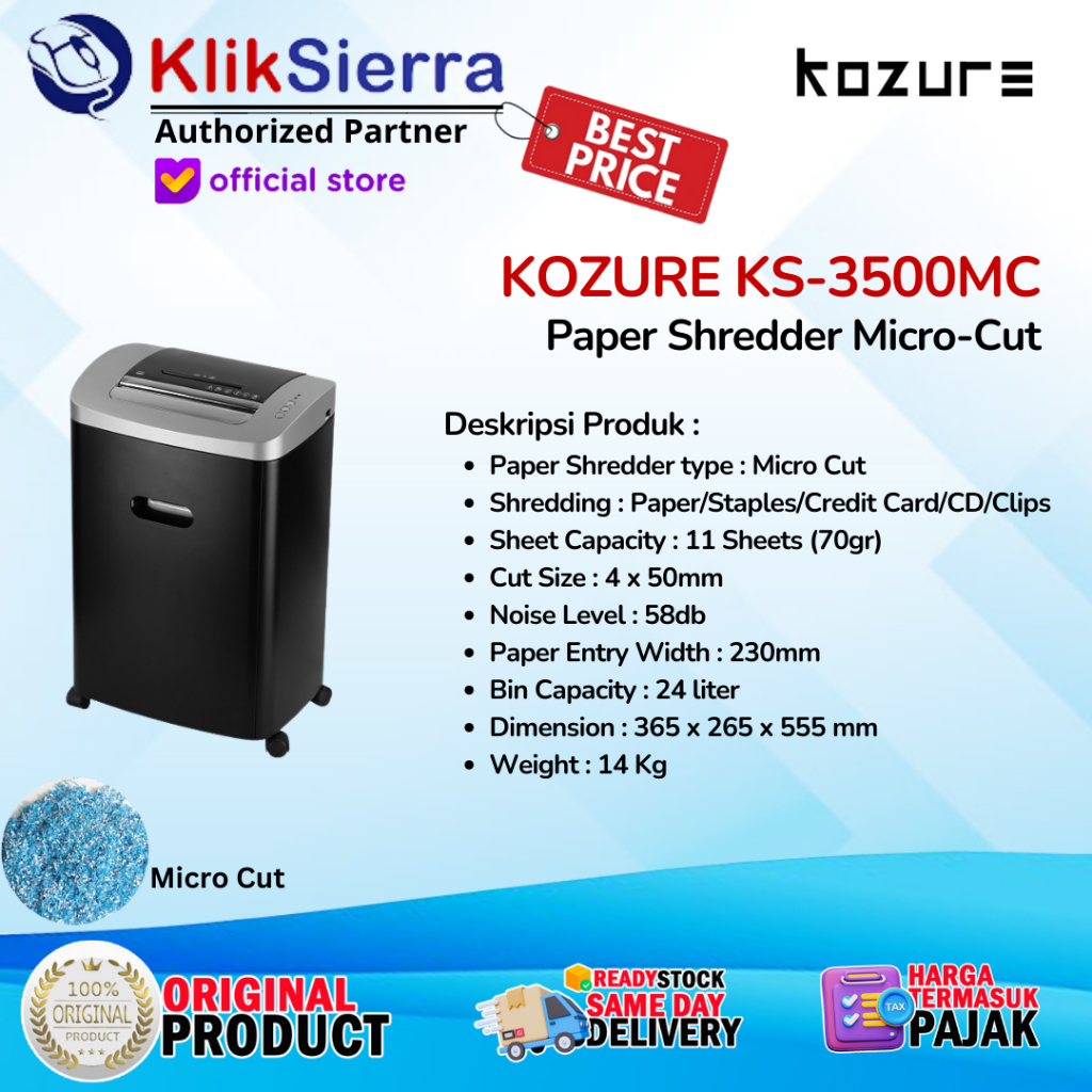 Jual Kozure Paper Shredder Ks Mc Mesin Penghancur Kertas Micro Cut