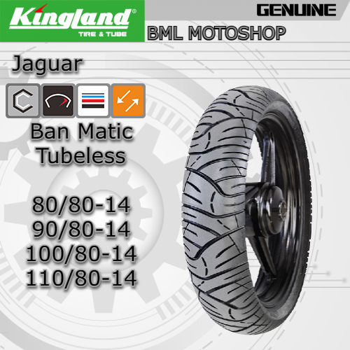 Jual Ban Matic Kingland Tubeless 100 80 14 Jaguar Free Pentil Ban Luar