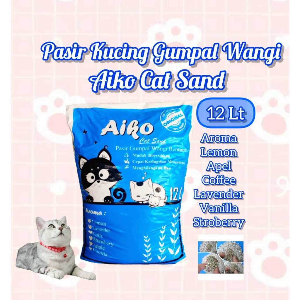 Jual Liter Aiko Cat Sand Pasir Kucing Gumpal Wangi Premium Bentonite