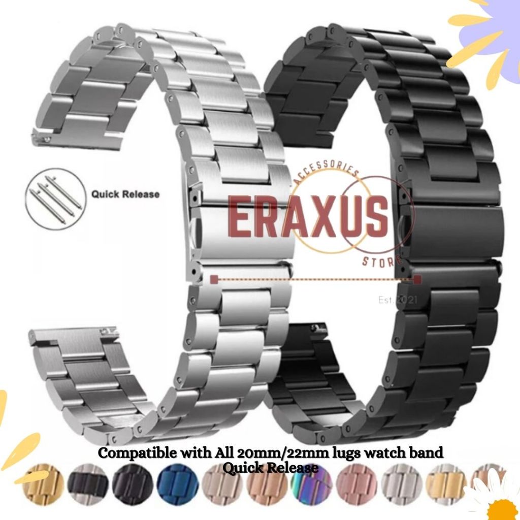 Jual Eraxus Metal Stainless Strap 20mm 22mm For Garmin Vivoactive 5