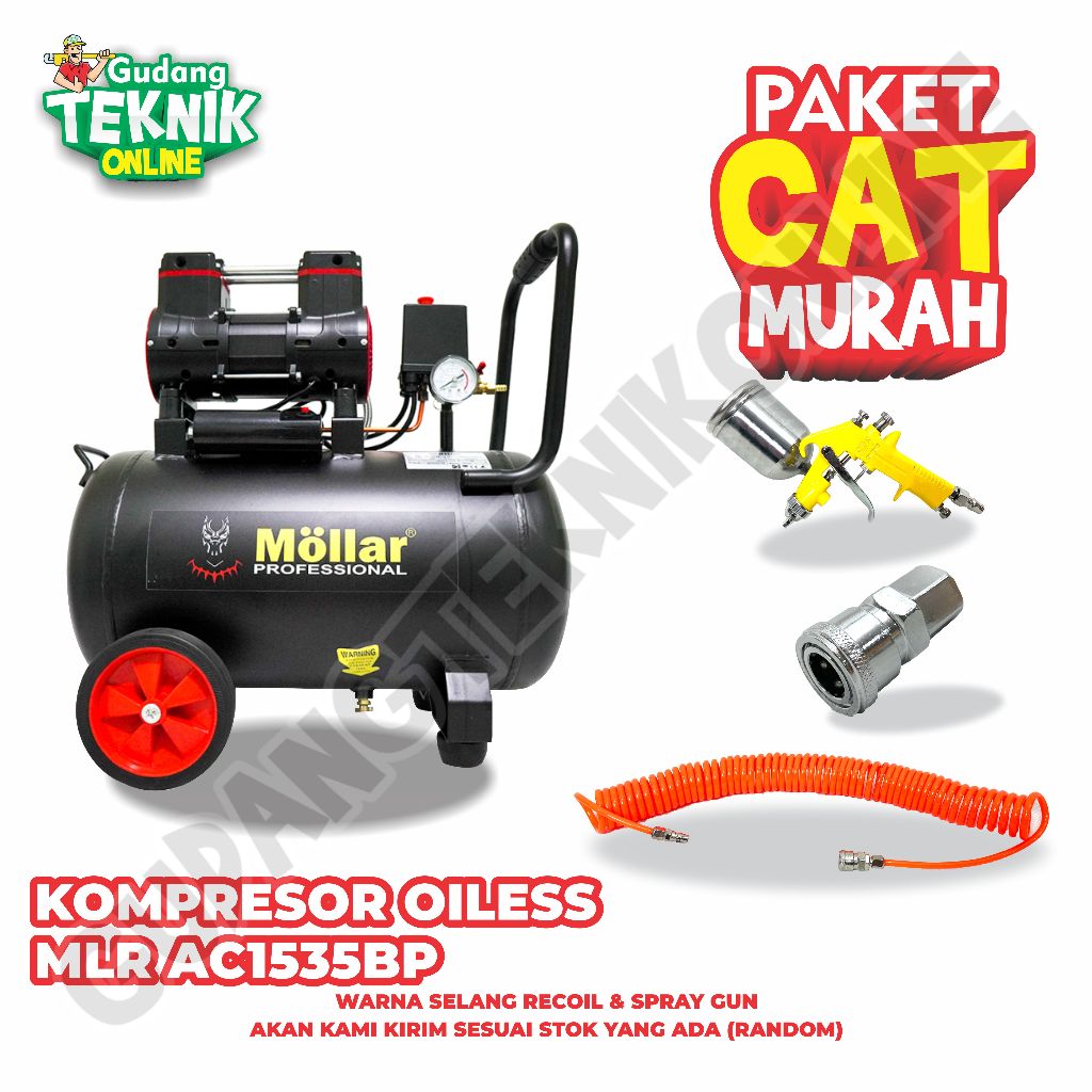 Jual Kompresor Angin 35L MLR AC1535BPR MOLLAR 1HP BLACK PANTHER OILESS