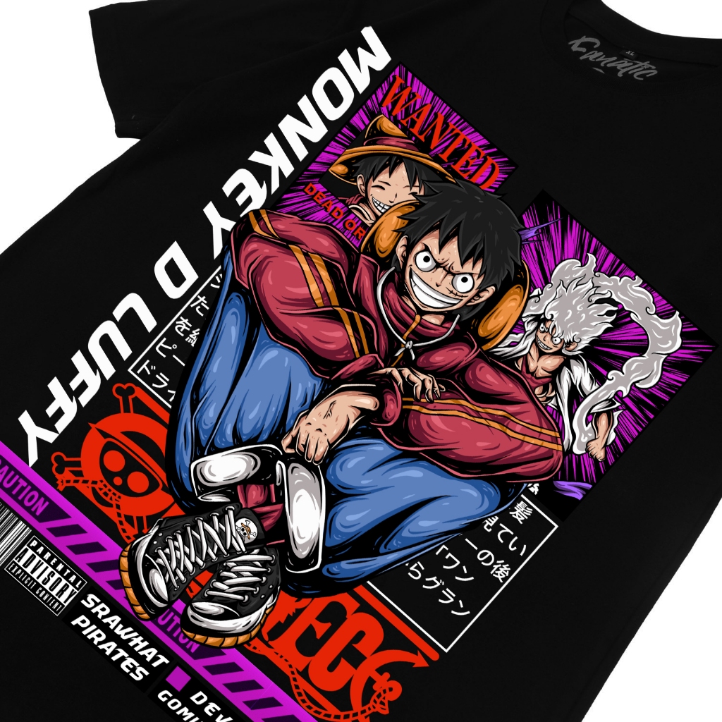 Jual Tshirt Kaos Anime One Piece Strawhat Pirate Poster Monkey D Luffy