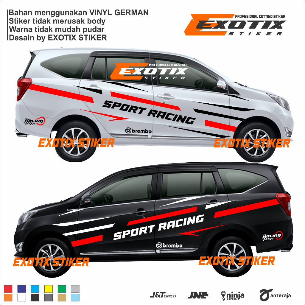 Jual Stiker Mobil Sigra Calya Cutting Stiker Striping Body Mobil Calya