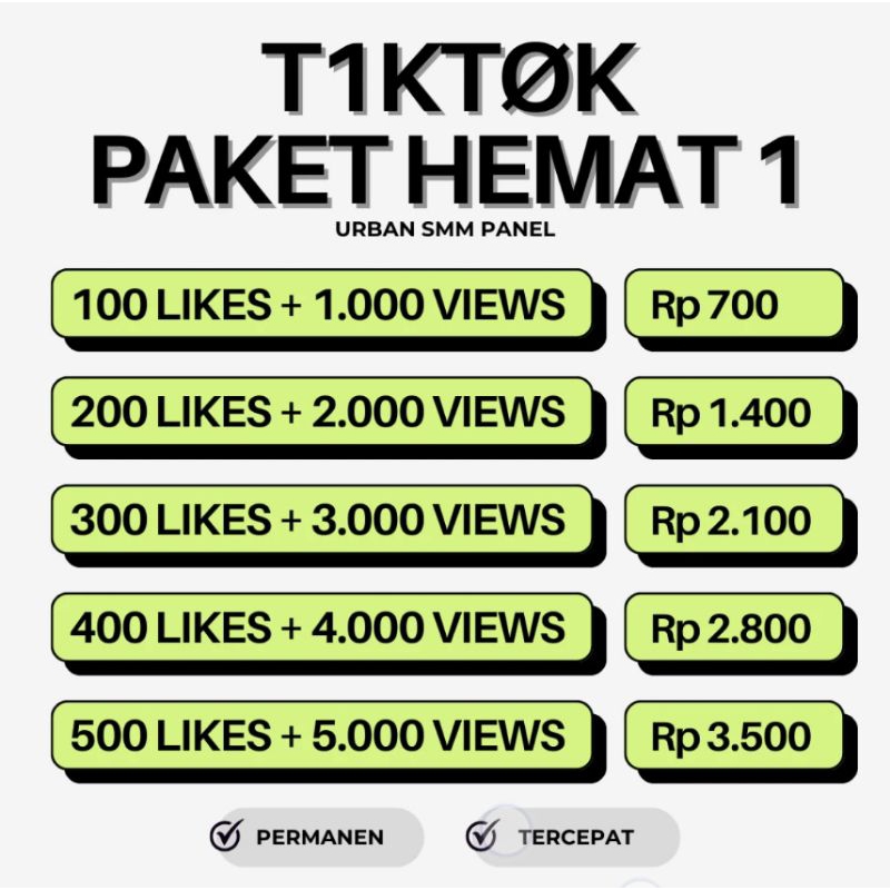 Jual Tiktok Like Dan View Tiktok Permanen Bergaransi Tiktok Likes View