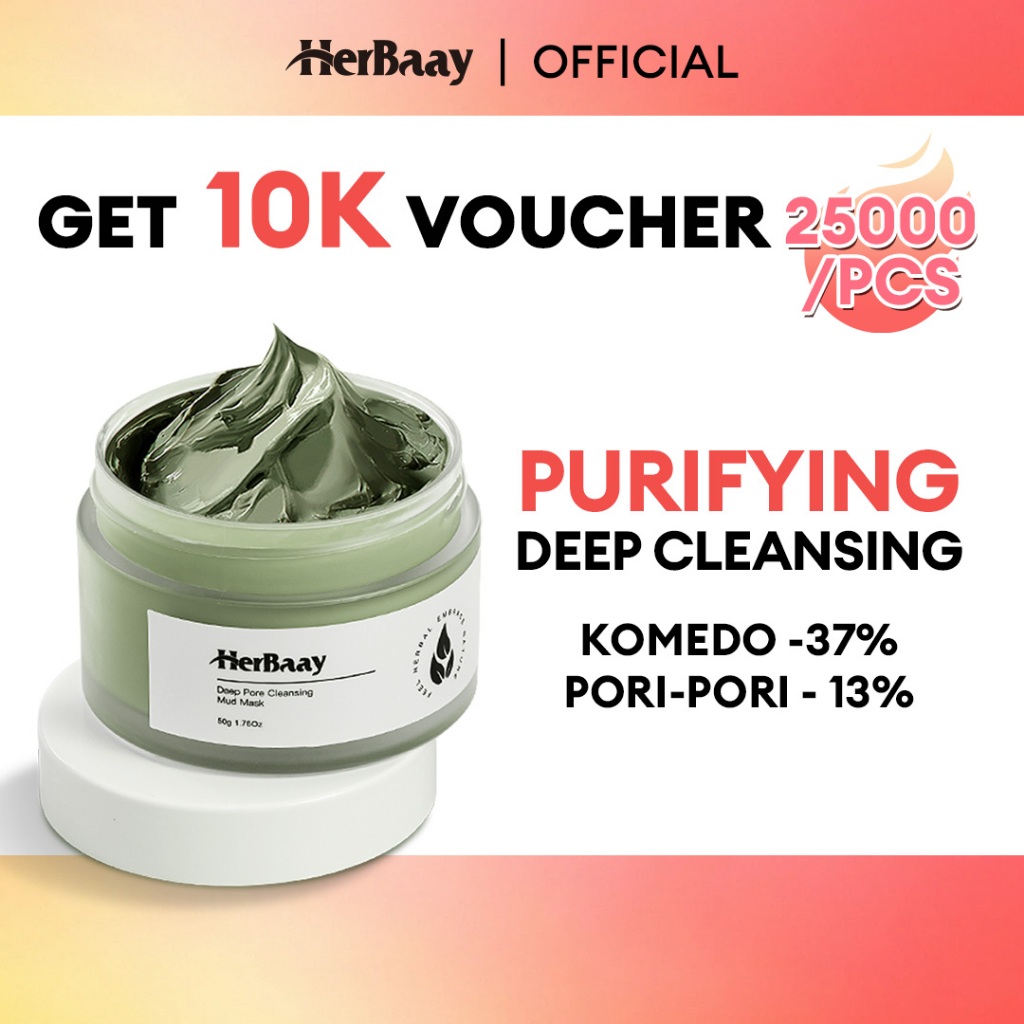 Jual Herbaay Clay Mask Purifying Deep Pores Cleansing Mud Mask G