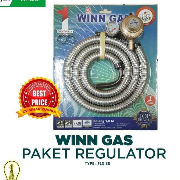 Jual Regulator Selang Paket Winn Gas W 18 M W18M Pakai Indikator