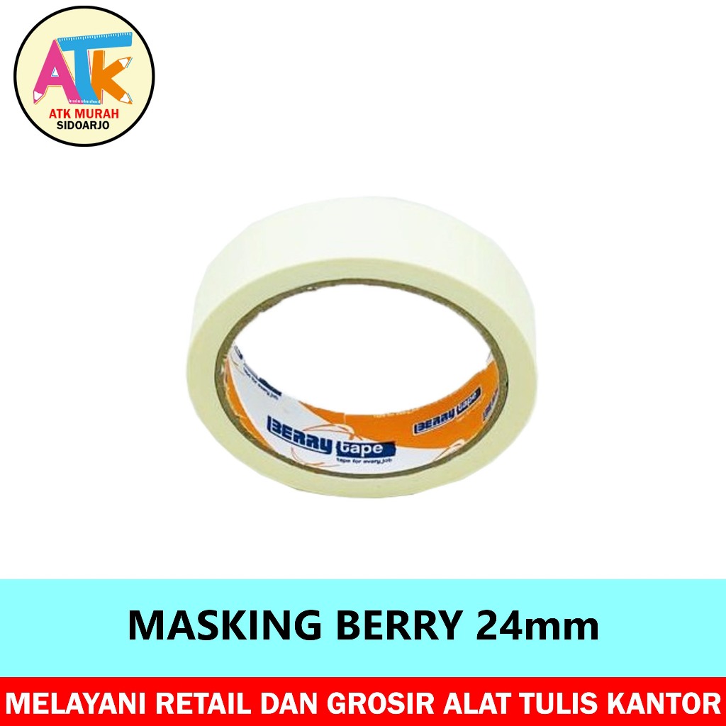 Jual ISOLASI KERTAS MASKING BERRY 24mm Shopee Indonesia