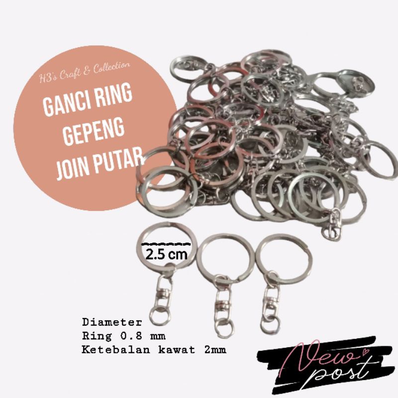 Jual Gantungan Kunci Gepeng Putar Ganci Ring Putar Shopee Indonesia