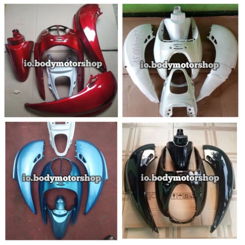 Jual Cover Body Full Set Body Halus Honda Scoopy Karbu Warna Merah Biru